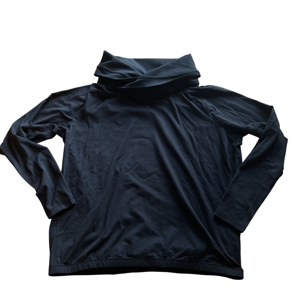 Lululemon Black Cropped‎ Pullover Hoodie Funnel Neck Athleisure Activewear Y2K